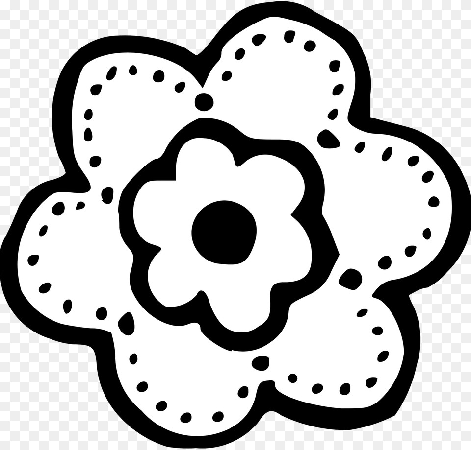 Black And White Flower Clipart, Anemone, Plant, Stencil, Pattern Free Png Download
