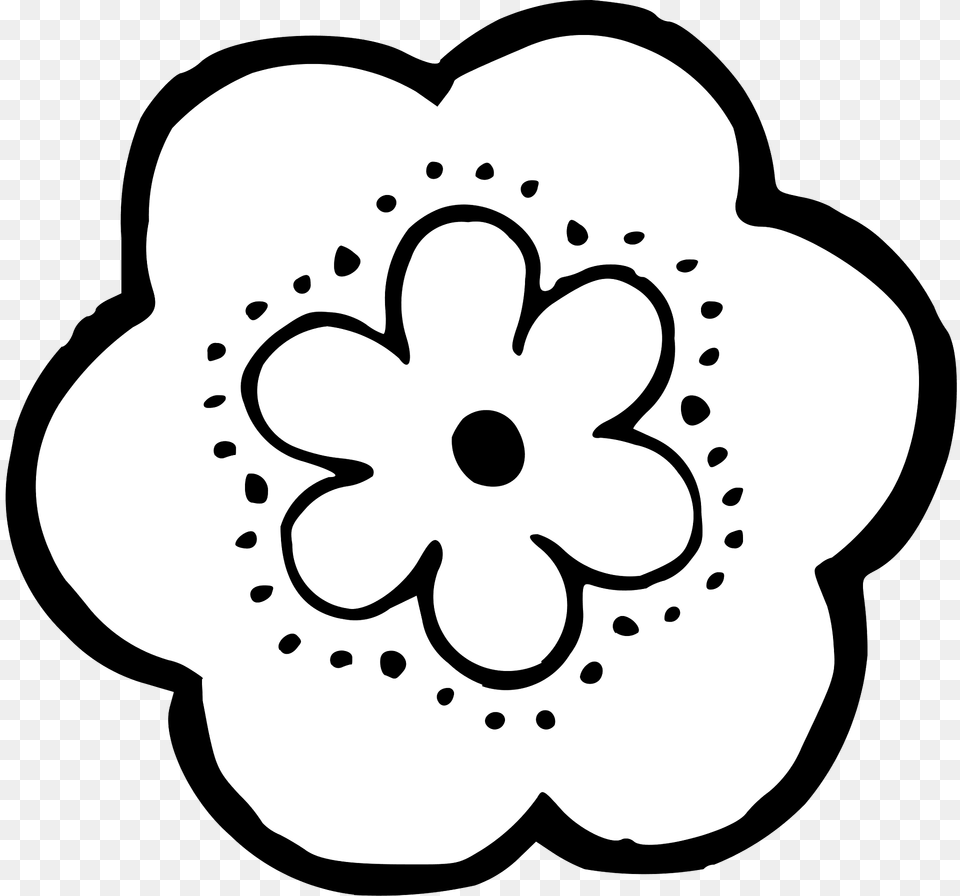 Black And White Flower Clipart, Stencil, Anemone, Plant, Baby Png Image