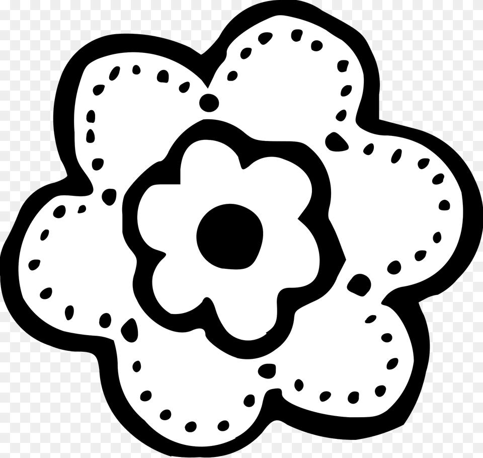Black And White Flower Clipart, Anemone, Plant, Stencil, Pattern Free Transparent Png