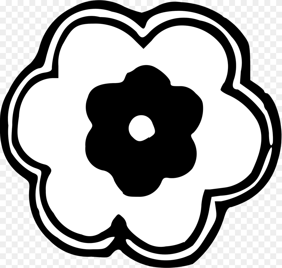 Black And White Flower Clipart, Anemone, Plant, Stencil, Ammunition Png