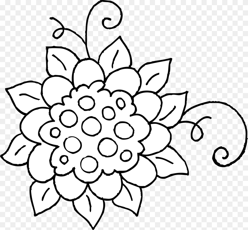 Black And White Flower Drawing Clip Art Drawings Of Spring Flower Clipart Black And White, Dahlia, Plant, Floral Design, Graphics Free Transparent Png