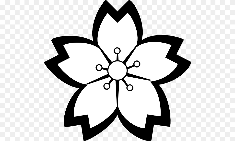 Black And White Flowers Clipart Gallery Images, Stencil, Symbol Free Transparent Png