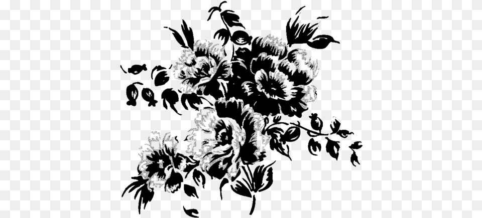 Black And White Flowers Vector Bunga Orange, Gray Free Transparent Png