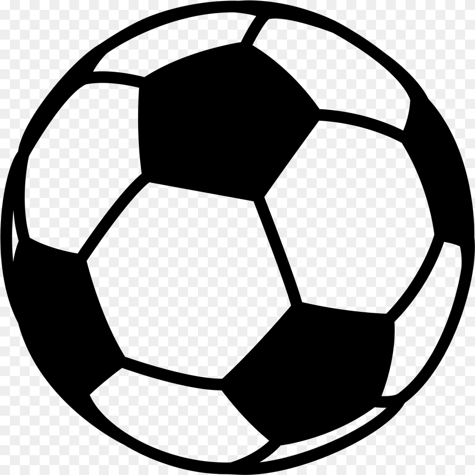 Black And White Football Clipart Soccer Ball Emoji, Gray Free Transparent Png