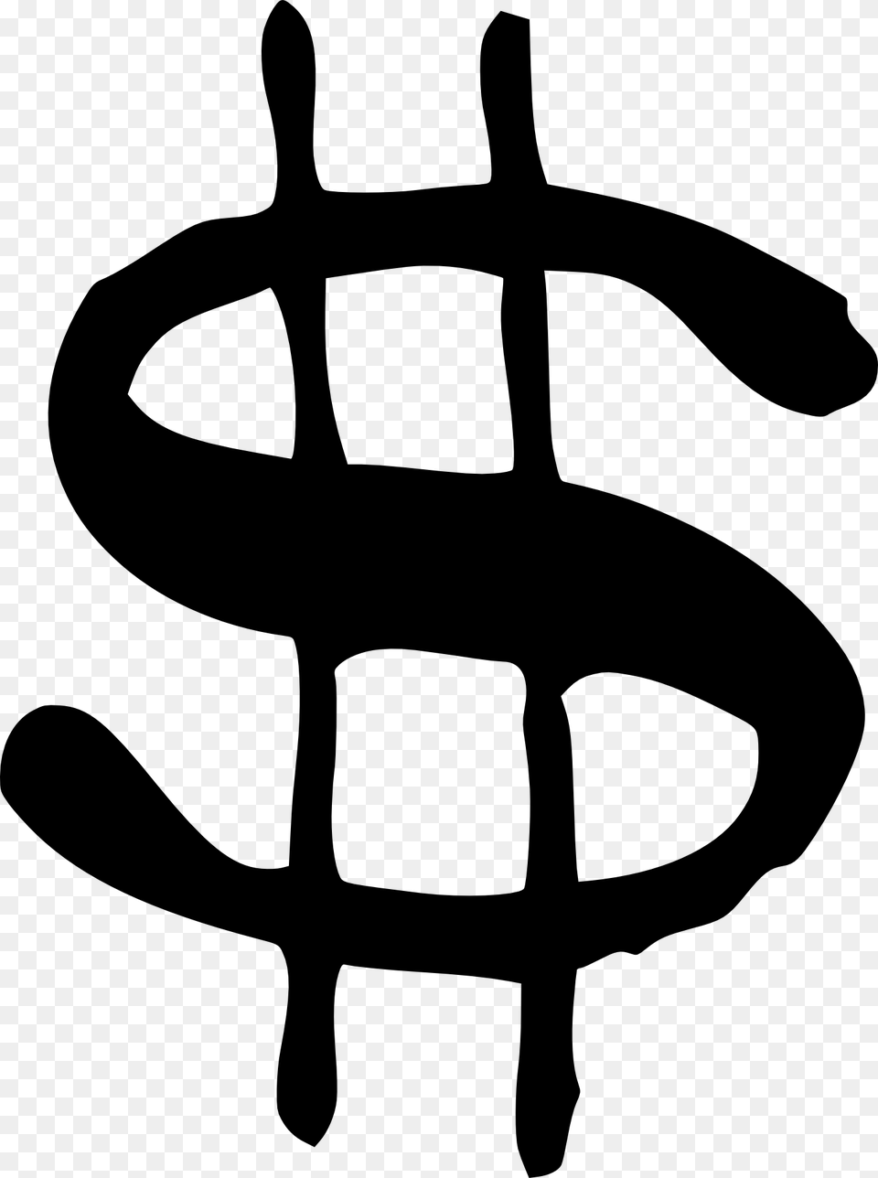 Black And White Funny Drawing Of A Dollar Sign Money Sign, Stencil, Animal, Kangaroo, Mammal Free Png Download