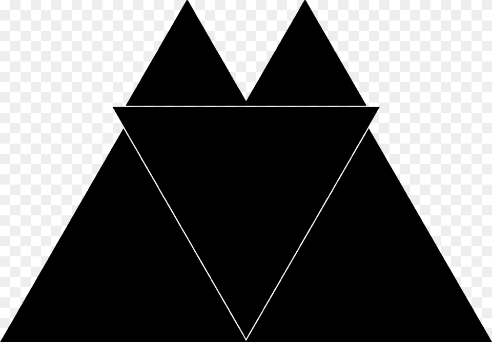 Black And White Geometric Mountains Hd Triangle, Gray Png
