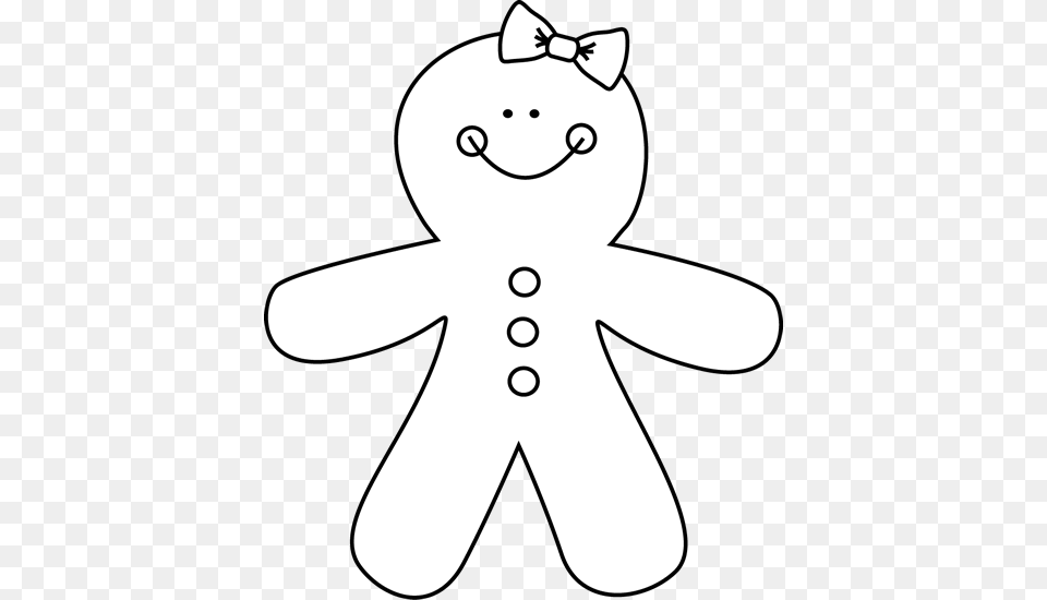 Black And White Gingerbread Girl Gingerbread Man, Food, Sweets, Outdoors, Nature Free Transparent Png