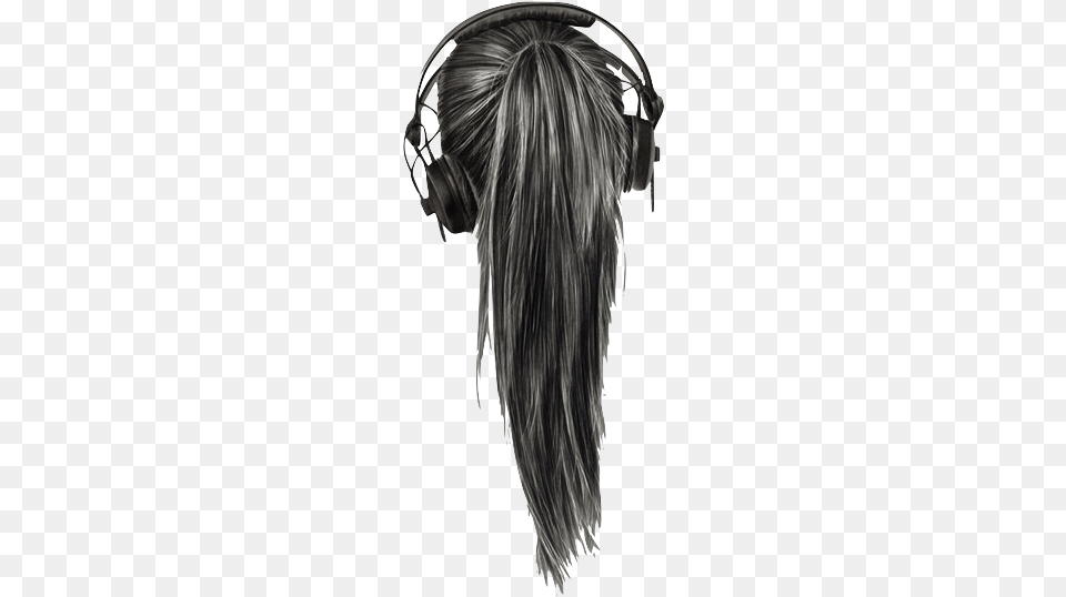 Black And White Girl Headphones Transparent Favim Girl With Headphones Drawing, Adult, Female, Person, Woman Png Image