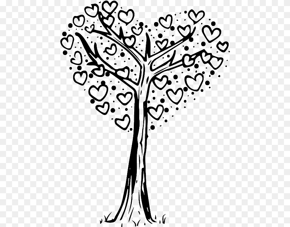 Black And White Hand Drawn Heart Shaped Love Vector Illustration, Art, Drawing, Blackboard, Cross Free Transparent Png