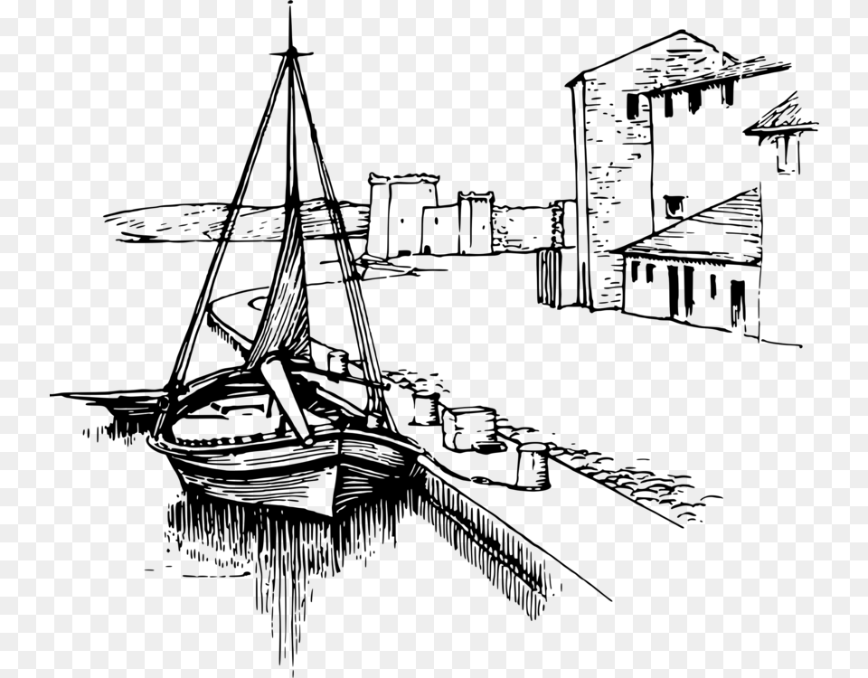 Black And White Harbour, Gray Png