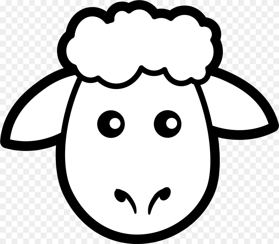 Black And White Head Pictures To Pin Draw A Sheep Face, Livestock, Stencil, Baby, Person Free Png