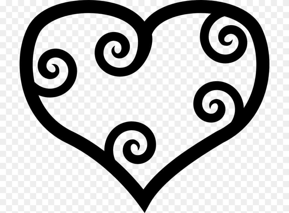 Black And White Heart Clipart, Gray Free Png Download