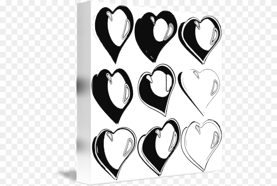 Black And White Hearts By Sw Photography Heart, Stencil Png