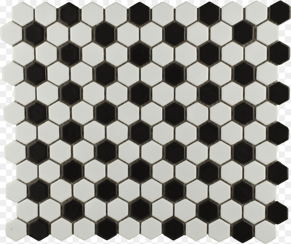 Black And White Hexagonal Tiles, Pattern, Home Decor, Tile, Food Png Image