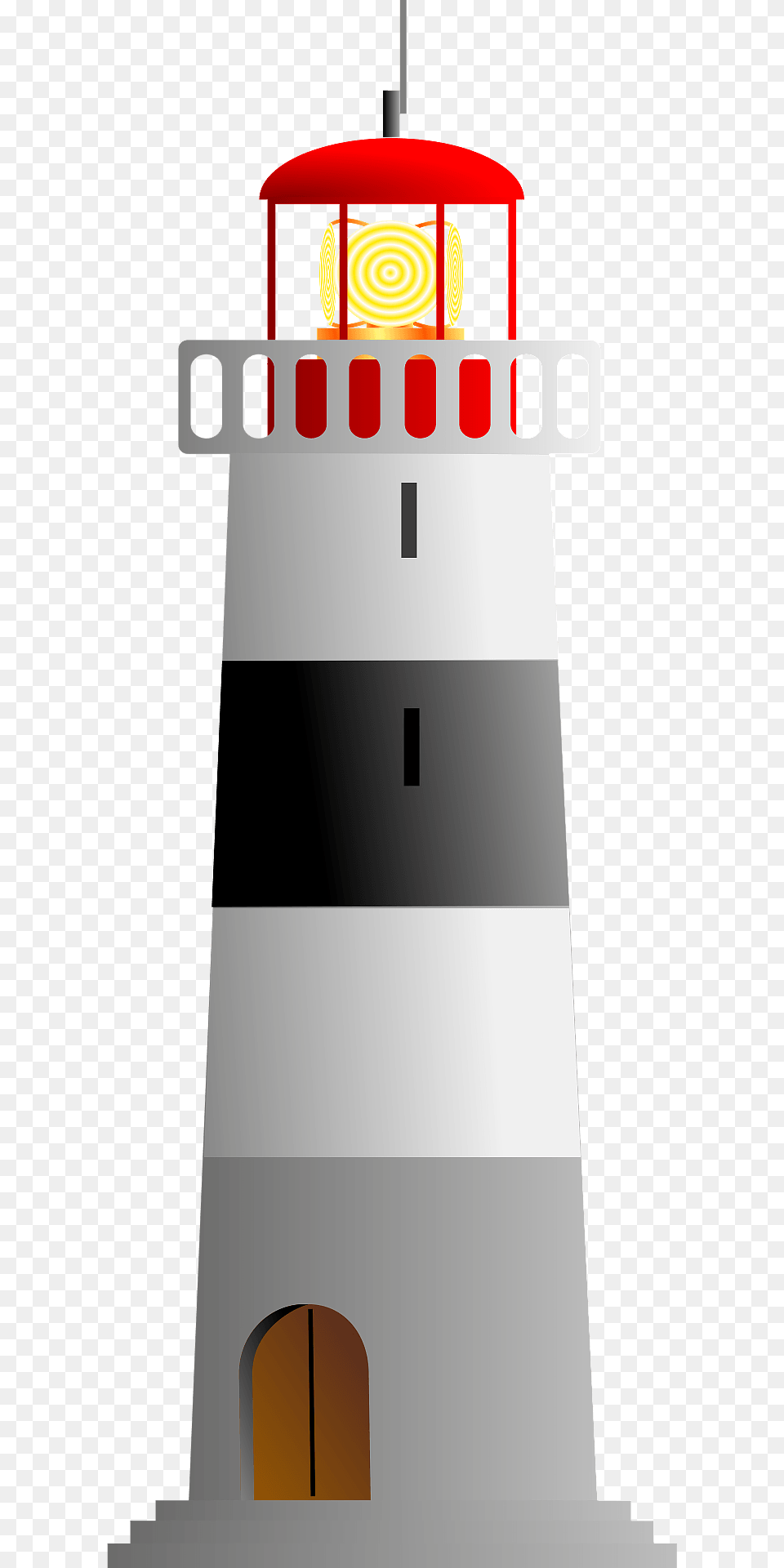 Black And White Horizontal Stripe Lighthouse Clipart, Architecture, Building, Tower, Beacon Free Transparent Png