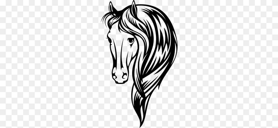 Black And White Horse Drawings, Gray Free Png Download