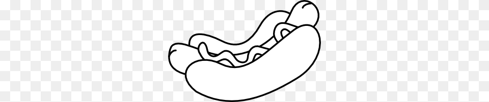 Black And White Hot Dog Clipart, Food, Hot Dog, Smoke Pipe Png Image