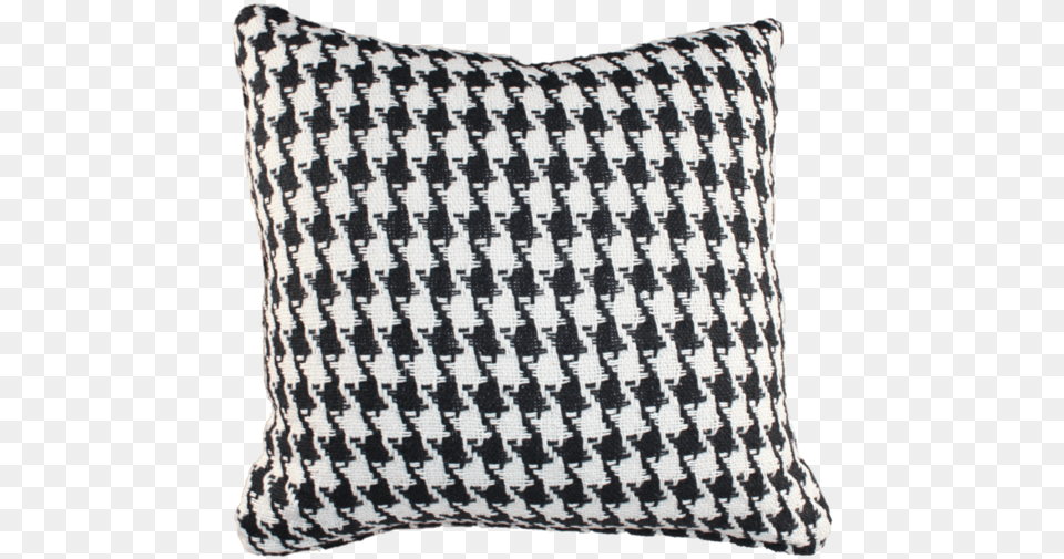 Black And White Houndstooth Pillow, Cushion, Home Decor Png