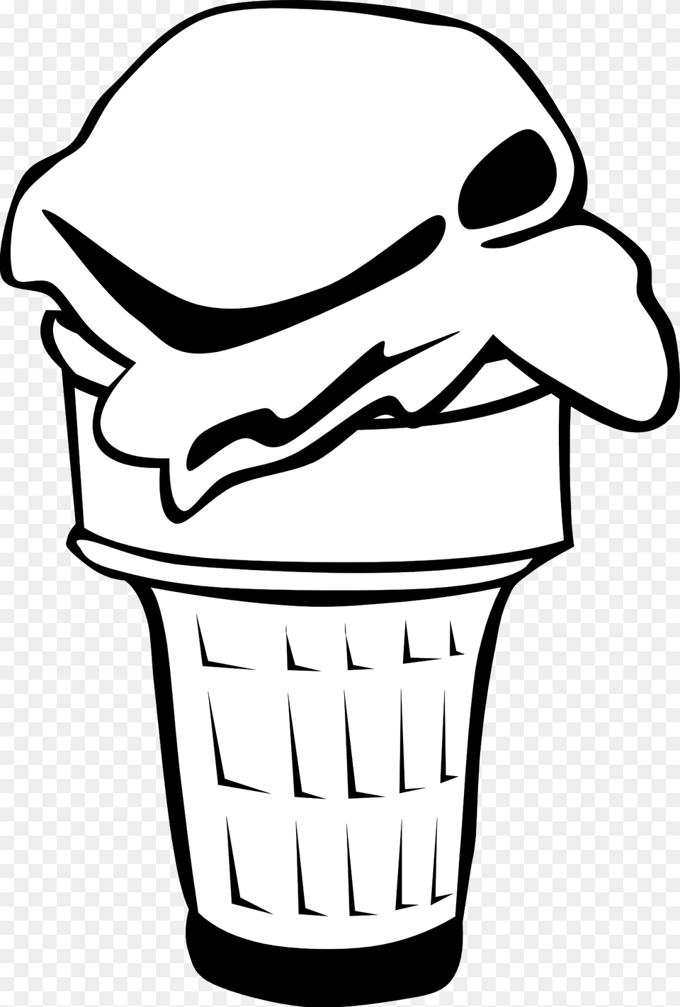 Black And White Ice Cream Cone Clipart, Dessert, Food, Ice Cream, Stencil Free Transparent Png