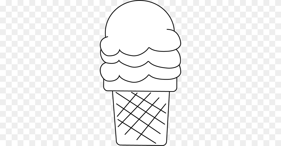 Black And White Ice Cream For I Ice Cream Coloring Clip Art Black And White Ice Cream Cone, Dessert, Food, Ice Cream, Smoke Pipe Free Png Download