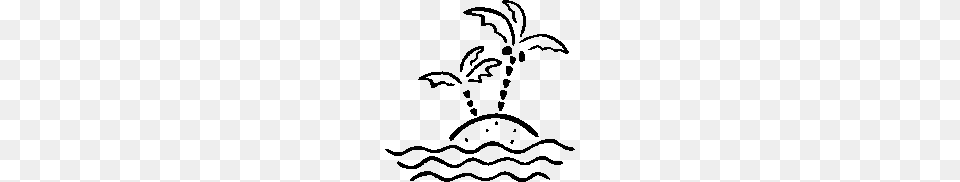 Black And White Island Clipart, Gray Png Image