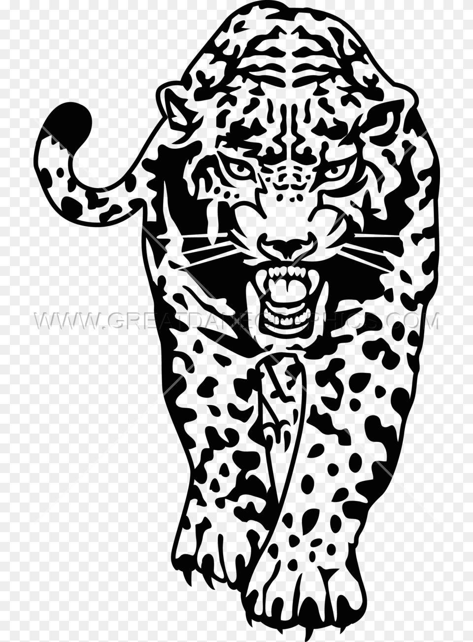 Black And White Jaguar Clip Art, Animal, Mammal, Panther, Wildlife Free Png Download