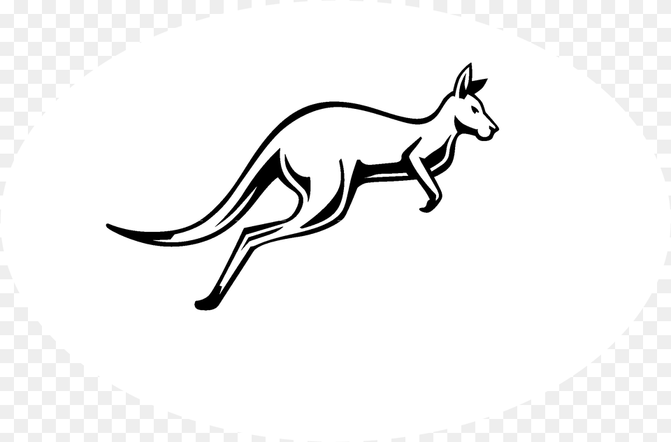 Black And White Kangaroo Logo Logodix Black Kangaroo Logo, Stencil, Animal, Mammal Free Transparent Png