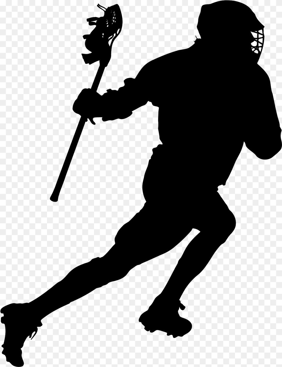 Black And White Lacrosse Player, Gray Png