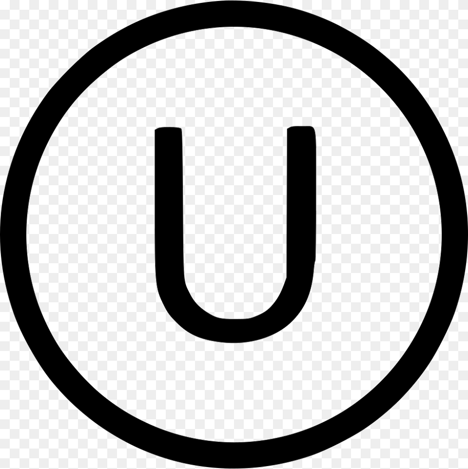 Black And White Letter U Arrow In Circle Icon, Symbol, Cutlery, Text Free Png
