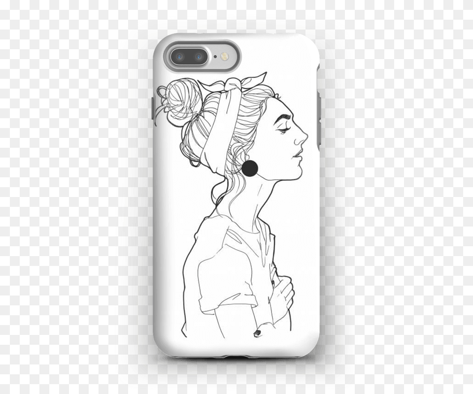 Black And White Library A Girl Caseapp Case Plus Mobile Phone Case, Art, Drawing, Electronics, Mobile Phone Png
