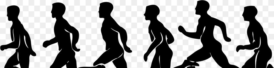 Black And White Library Amazing Silhouette Running, Gray Png