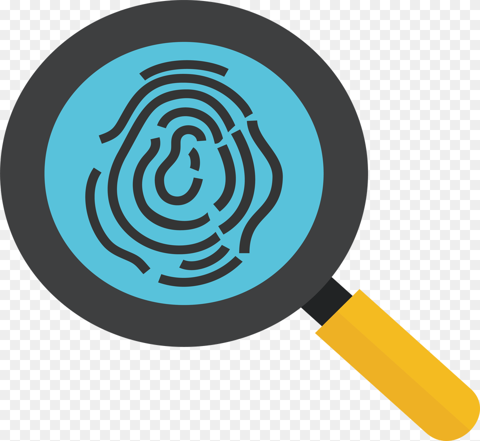 Black And White Library Icon Search Alignment Transprent Fingerprint Magnifying Glass Icon, Cooking Pan, Cookware, Frying Pan Free Png Download