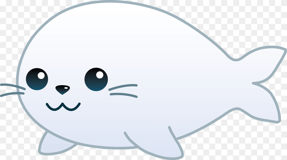 Black And White Library My Clip Art Of A Cute Draw A White Seal, Animal, Sea Life, Fish, Bow Free Png Download