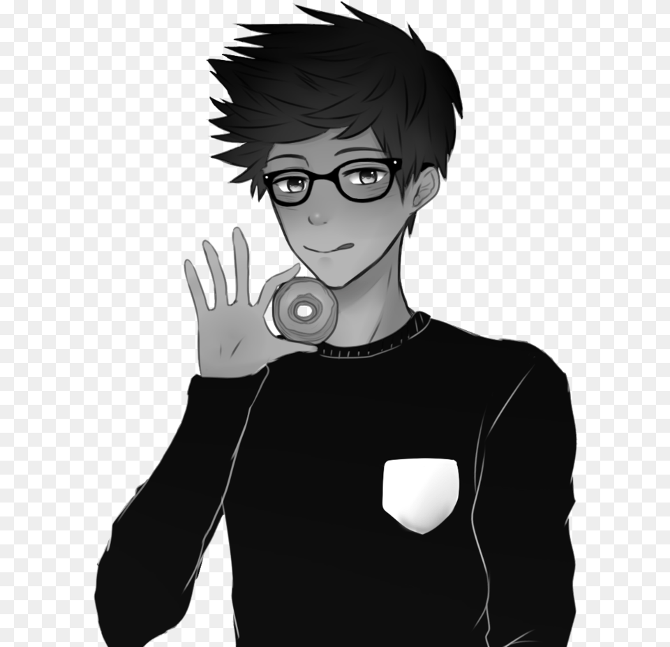 Black And White Library Pictures With Glasses Drawing Anime Boy With Glasses Drawing, Publication, Male, Man, Comics Free Png Download