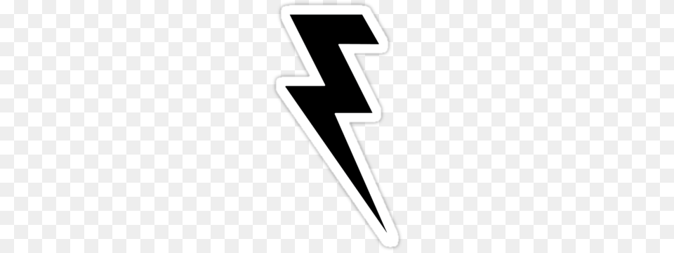 Black And White Lightning Bolt Stickers, Symbol, Text, Number Free Png