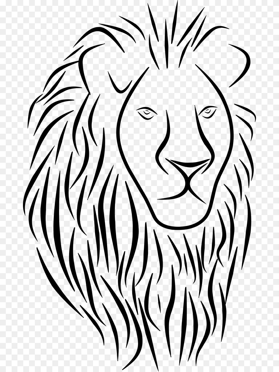 Black And White Line Lion Tattoo, Gray Free Transparent Png