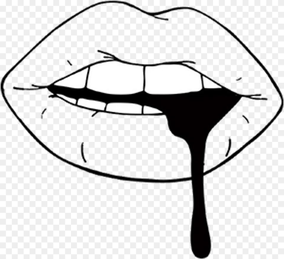 Black And White Lips, Stencil, Body Part, Mouth, Person Free Transparent Png