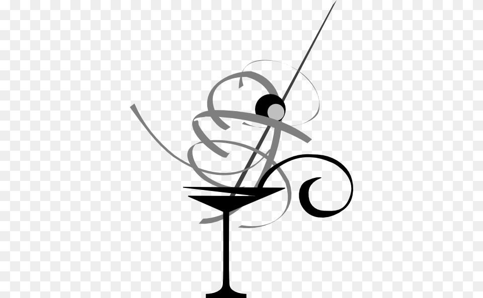 Black And White Martini Glass Clip Art At Clker Cocktail Glass Black And White, Tool, Plant, Lawn Mower, Lawn Free Png Download