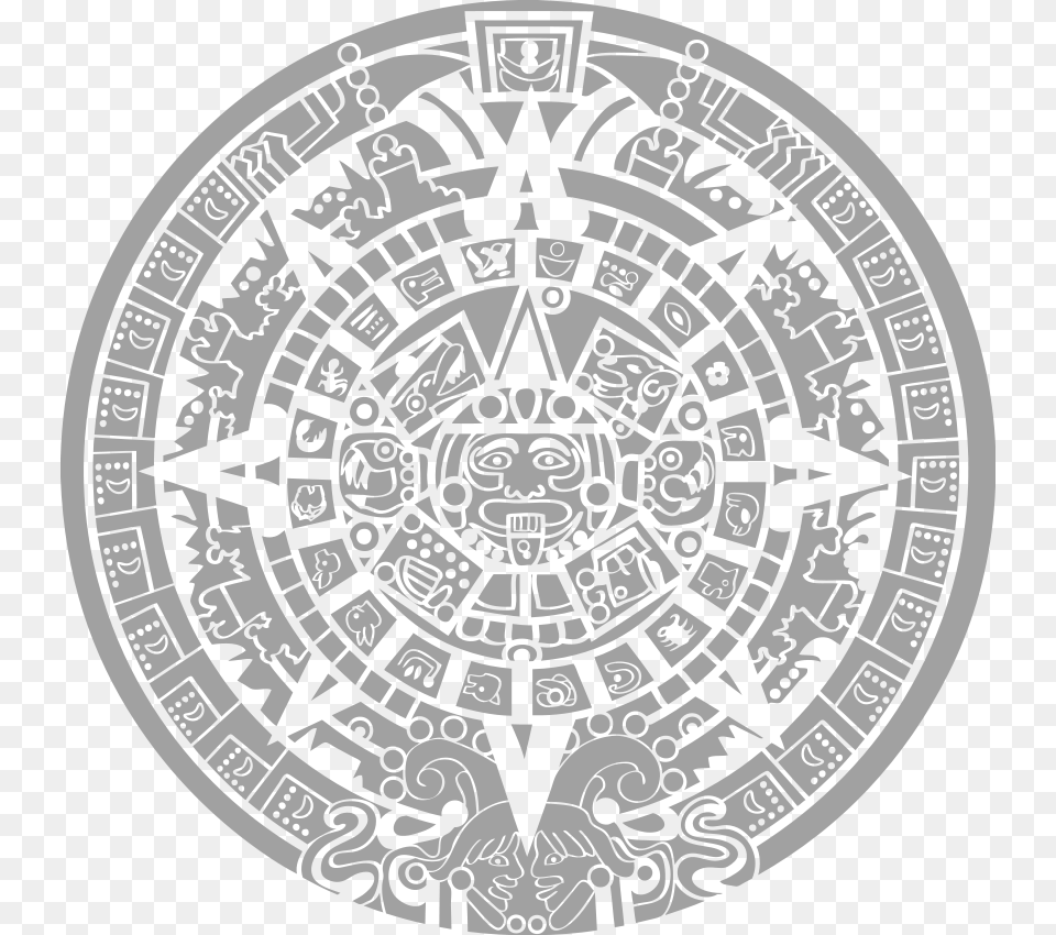 Black And White Mayan Calendar, Face, Head, Person Free Png
