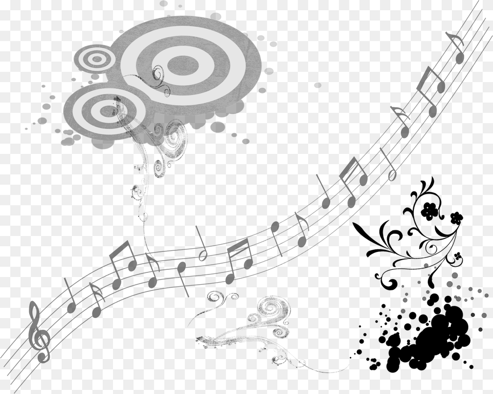 Black And White Musical Note Musical Notation, Spiral Free Transparent Png
