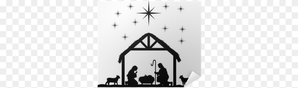 Black And White Nativity, Silhouette, Adult, Person, Woman Png