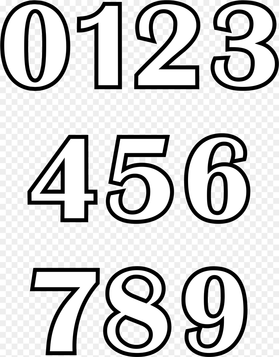 Black And White Numbers For Kids Coloring, Number, Symbol, Text Png Image