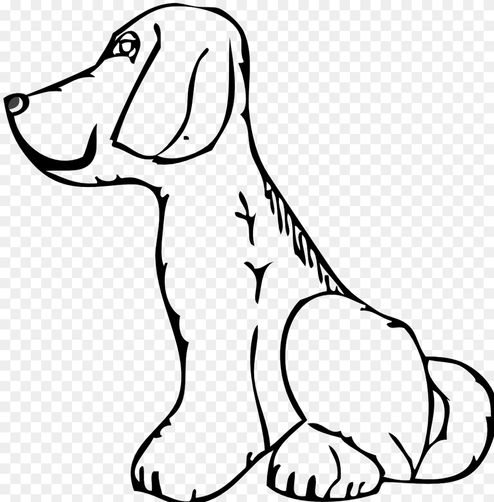 Black And White Outline Dog Clip Art, Animal, Canine, Mammal, Pet Free Transparent Png