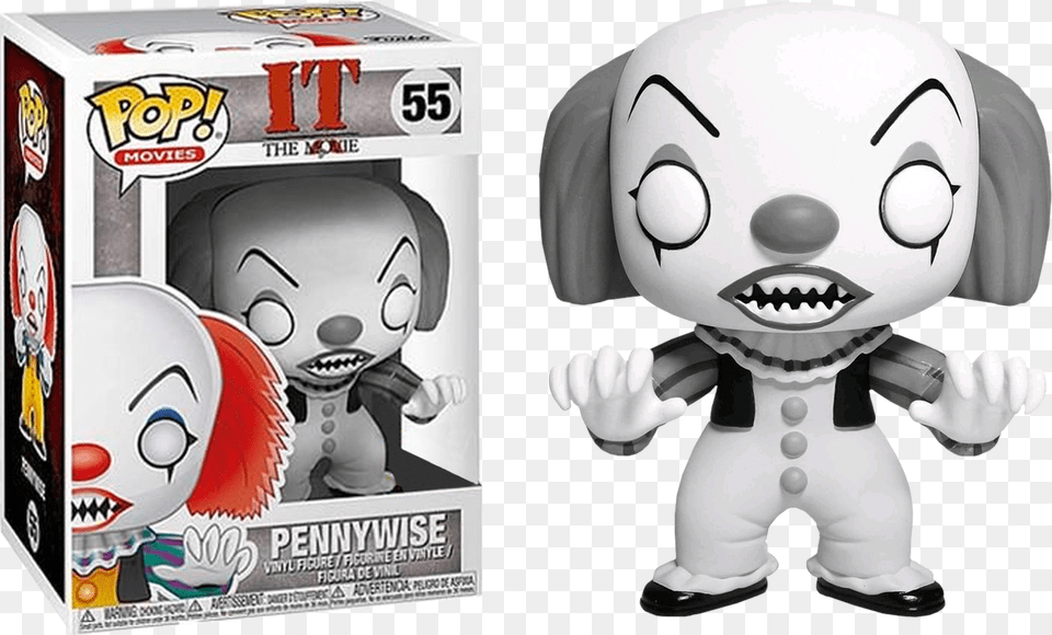 Black And White Pennywise Pop, Plush, Toy, Baby, Person Free Transparent Png