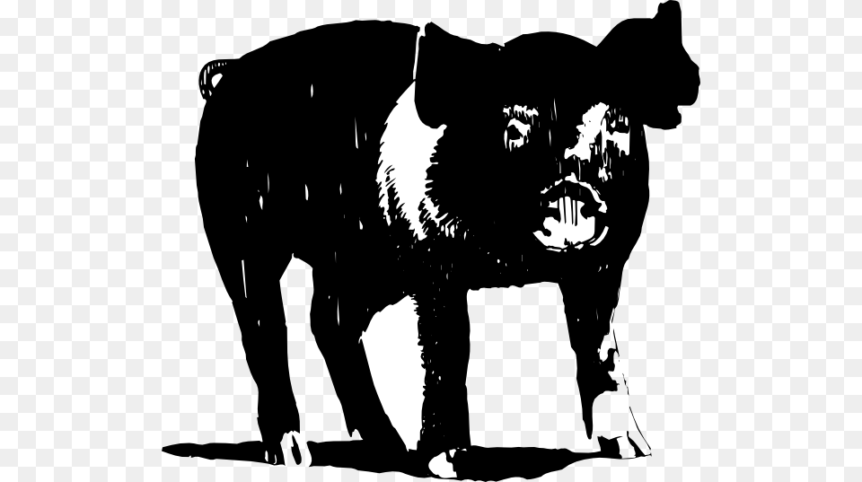 Black And White Pig Svg Clip Arts Black And White Hog Clipart, Wildlife, Mammal, Boar, Animal Free Transparent Png