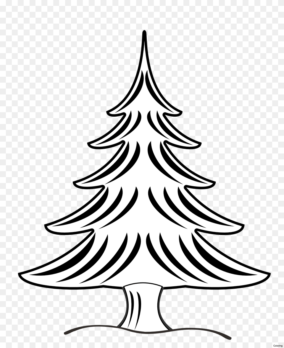 Black And White Pine Tree Clipart Clip Art Images, Stencil, Christmas, Christmas Decorations, Festival Free Png Download
