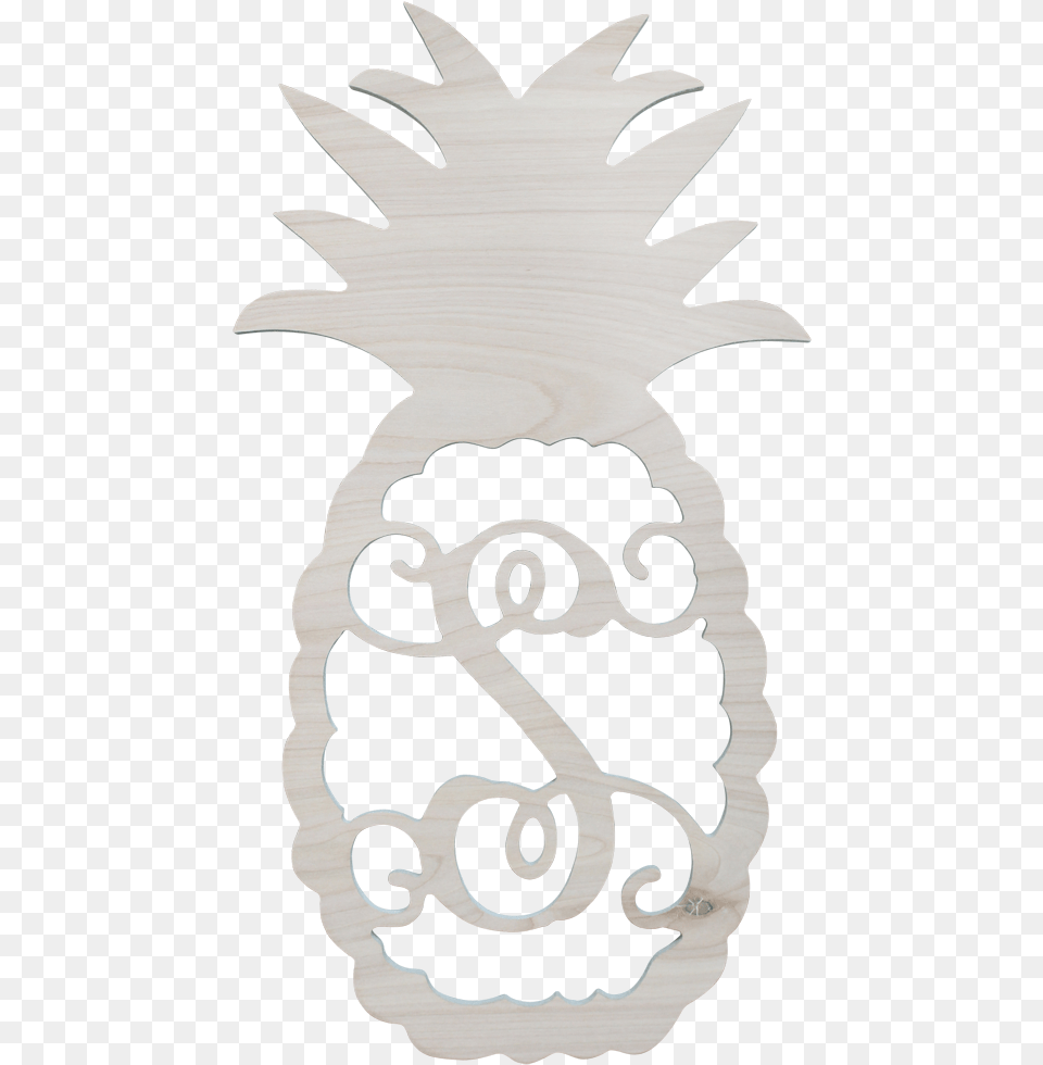 Black And White Pineapple Vine Wood Monogram Wholesale Boutique, Stencil, Produce, Plant, Fruit Png Image