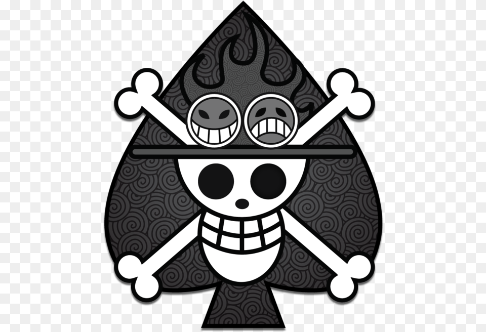 Black And White Pirates Ace One Piece Card, Stencil Free Transparent Png