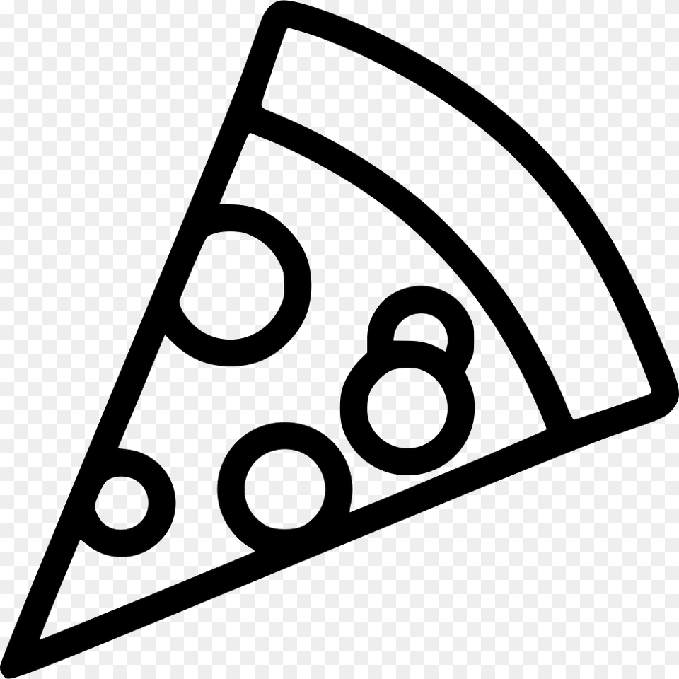 Black And White Pizza Slice, Triangle Free Png