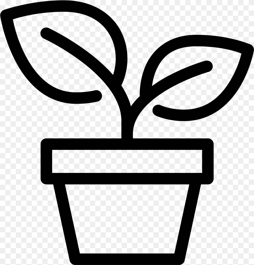 Black And White Plant Clipart, Gray Free Png